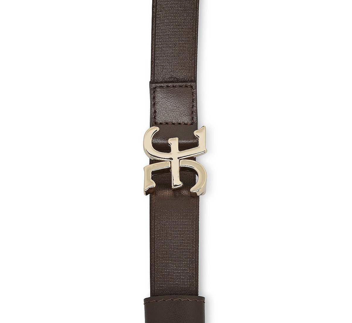 Elastic belt with logo-bearing fastening