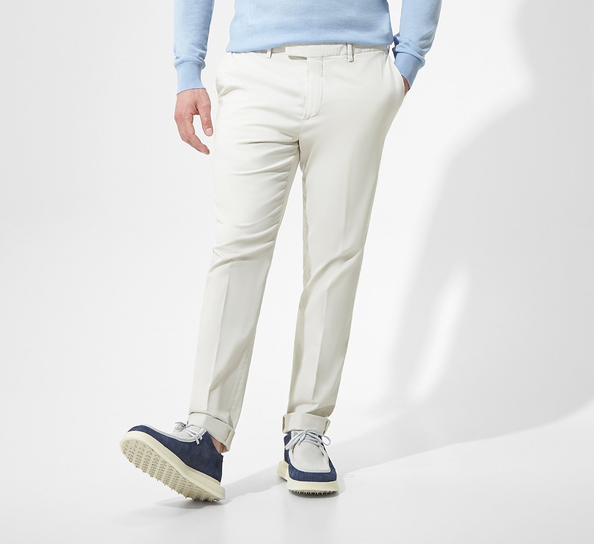 Regular fit white trousers