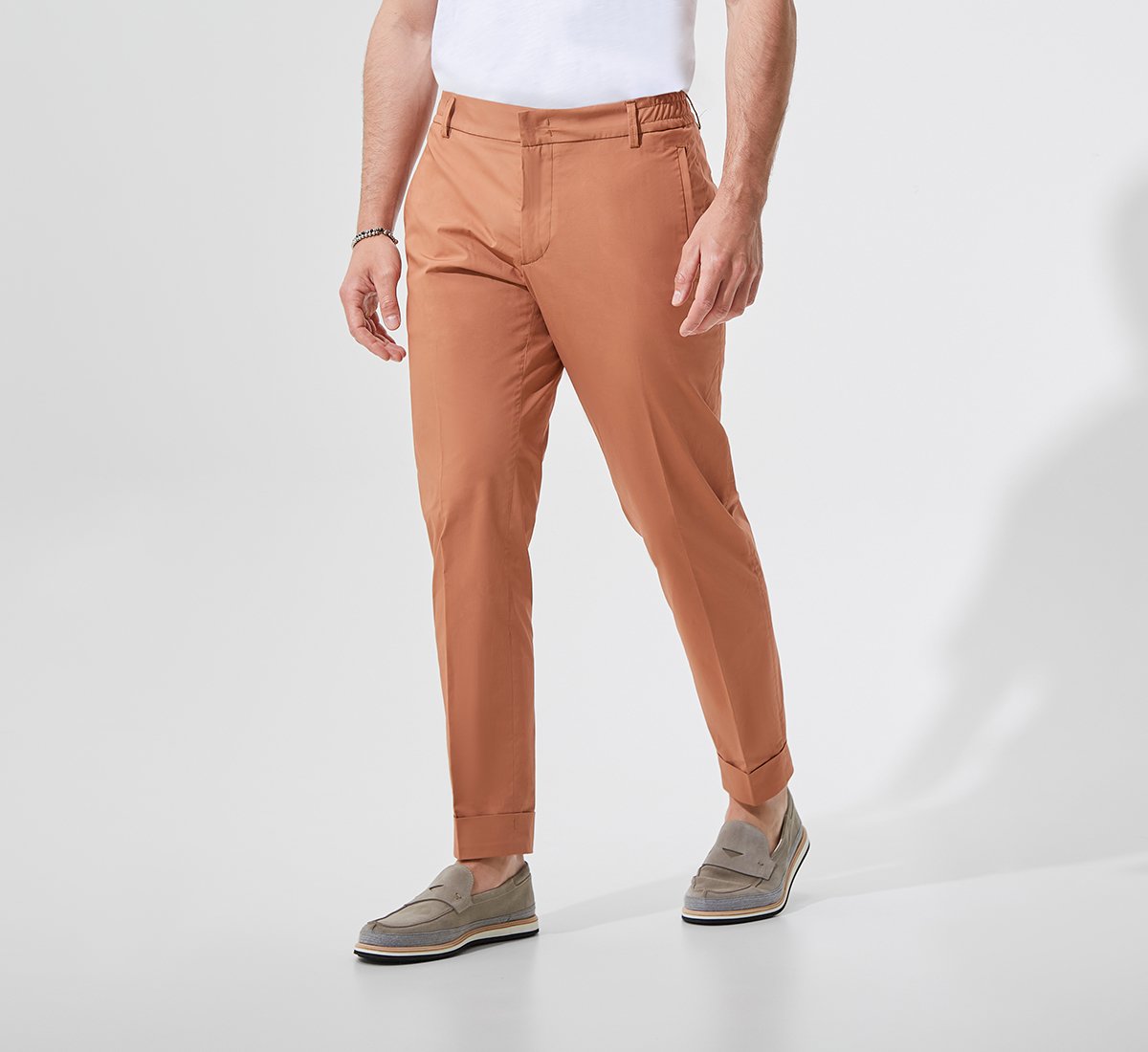 Brown Cotton Chino Pants