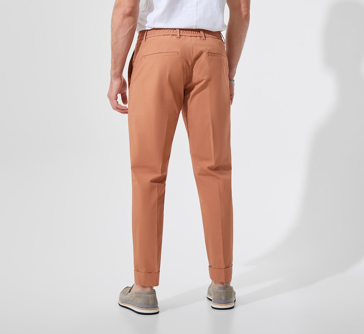 Pantaloni Chino Marrone in Cotone