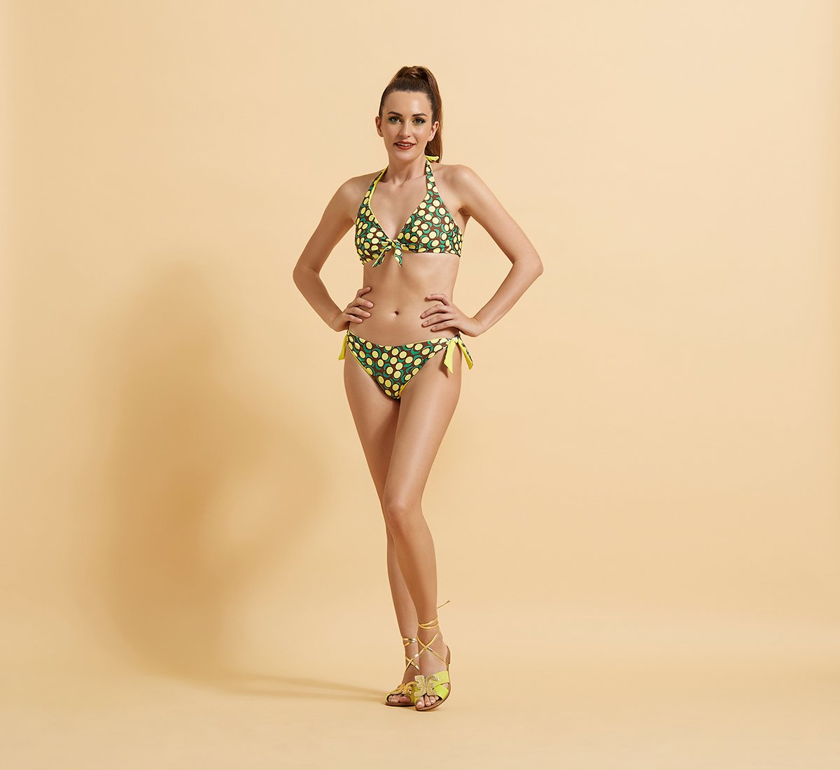 Top Bikini a Triangolo con Stampa