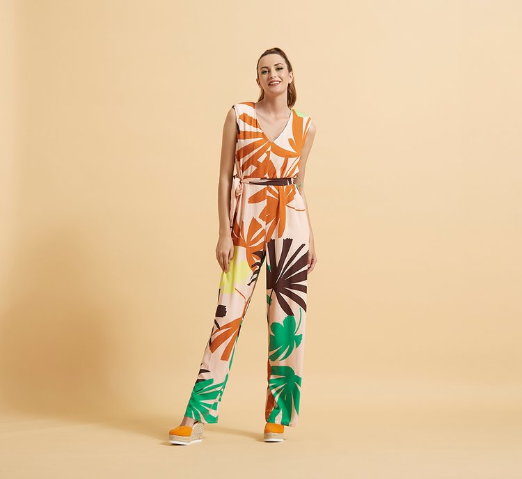 Tropical Print Jumpsuit