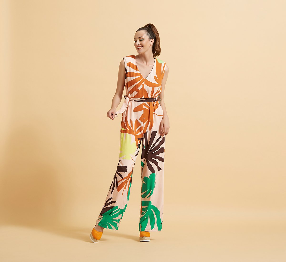 Tropical Print Jumpsuit