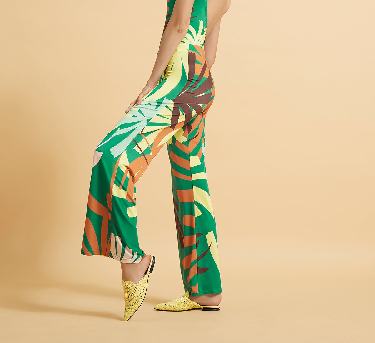 Pantaloni con Stampa Tropicale