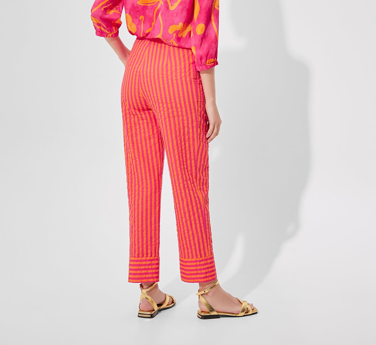 Regular-fit striped trousers