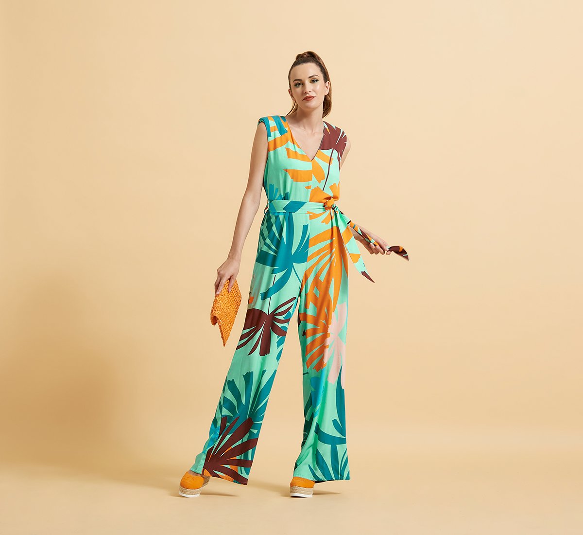 Tropical Print Jumpsuit